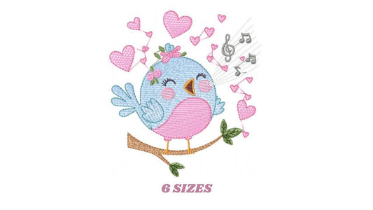 Singing Bird embroidery designs - Birds embroidery design machine embroidery pattern - Spring garden embroidery file - instant download pes