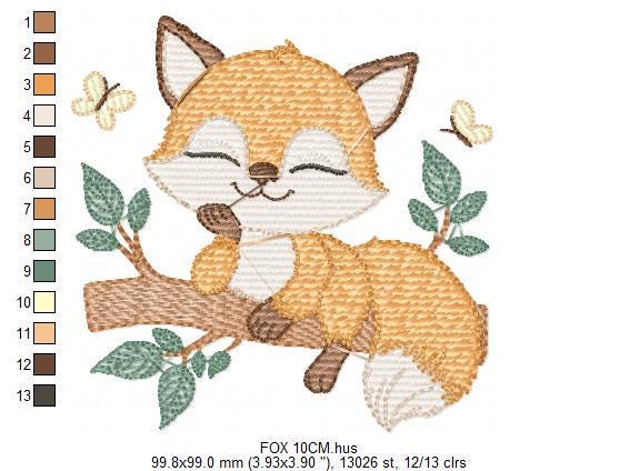 Fox embroidery designs - Red Fox embroidery design machine embroidery pattern - Woodland Animal embroidery file - instant download pes jef