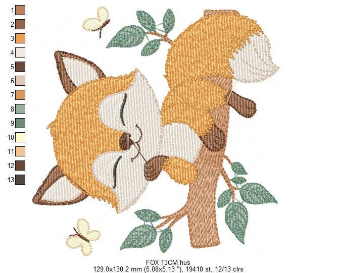 Fox embroidery designs - Red Fox embroidery design machine embroidery pattern - Woodland Animal embroidery file - instant download pes jef