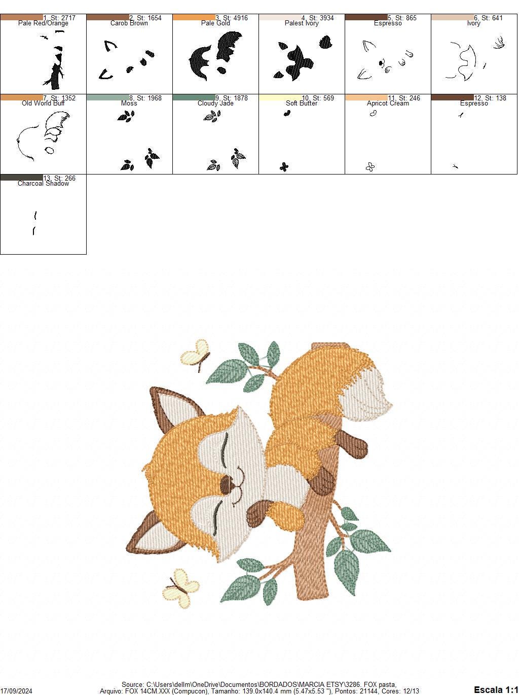 Fox embroidery designs - Red Fox embroidery design machine embroidery pattern - Woodland Animal embroidery file - instant download pes jef