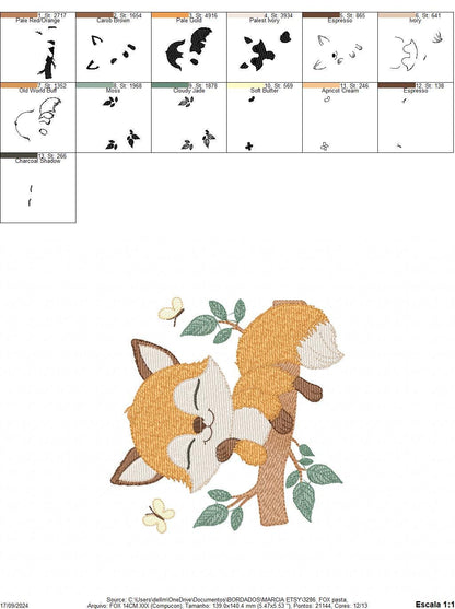 Fox embroidery designs - Red Fox embroidery design machine embroidery pattern - Woodland Animal embroidery file - instant download pes jef