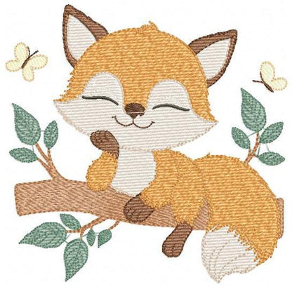 Fox embroidery designs - Red Fox embroidery design machine embroidery pattern - Woodland Animal embroidery file - instant download pes jef