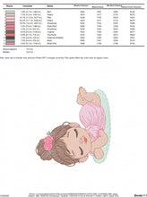 Load image into Gallery viewer, Sleeping girl with roses embroidery designs - Baby Girl with dress embroidery design machine embroidery pattern - instant download pes jef
