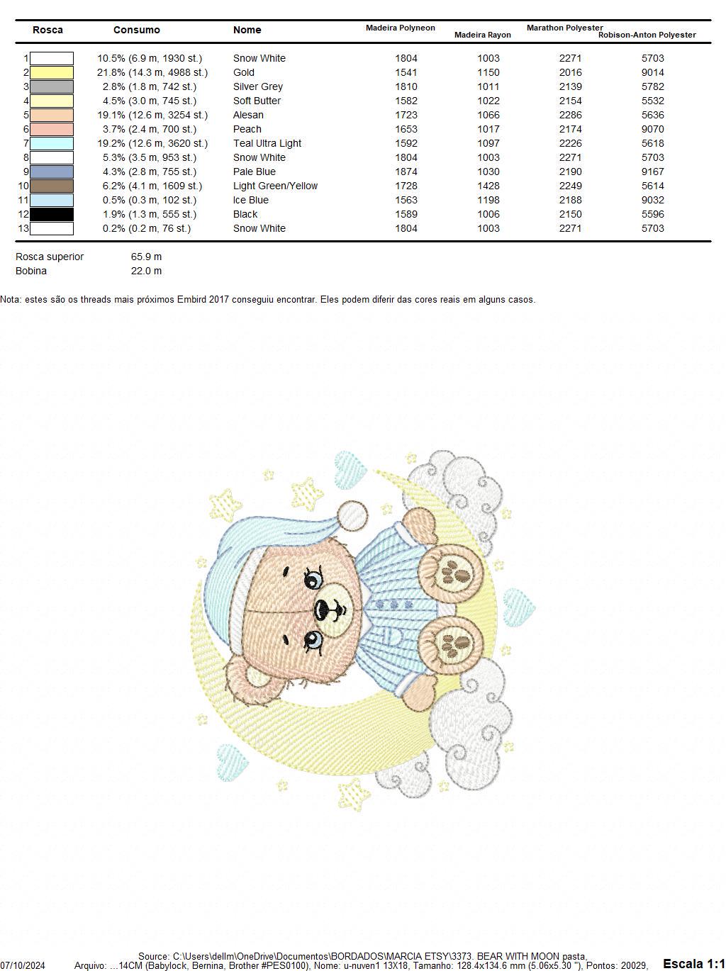 Boy Bear with pajamas embroidery designs - Moon embroidery design machine embroidery pattern - Male Teddy bear - instant download pes jef