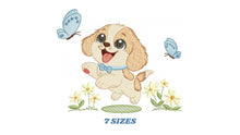 Laden Sie das Bild in den Galerie-Viewer, Male Dog embroidery designs - Happy running dog embroidery design machine embroidery pattern - Puppy embroidery file - instant download pes
