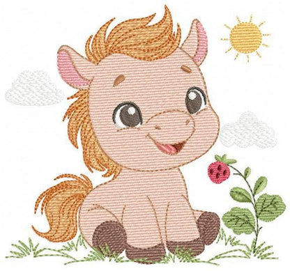 Smiling Horse embroidery design - Farm animal embroidery designs machine embroidery pattern - Horse Ranch embroidery file - instant download