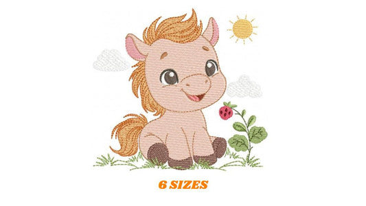 Smiling Horse embroidery design - Farm animal embroidery designs machine embroidery pattern - Horse Ranch embroidery file - instant download