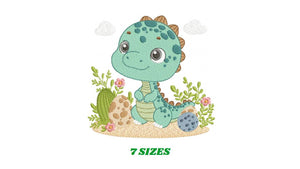 Dinosaur embroidery designs - Dino embroidery design machine embroidery pattern - Brontosaurus embroidery file - instant download pes jef