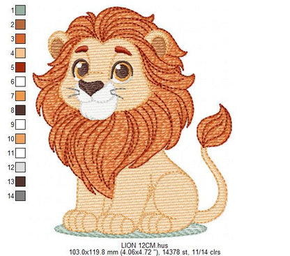Lion embroidery designs - Safari wild animal embroidery design machine embroidery pattern - Africa Lion king - instant download pes jef dst