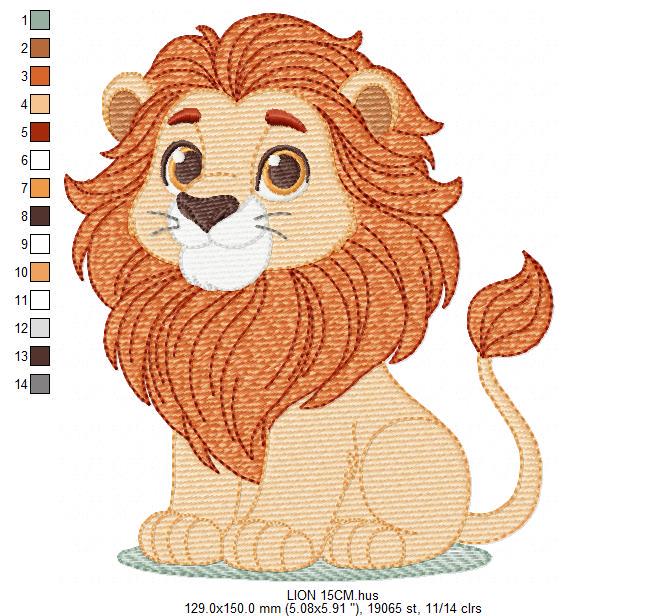 Lion embroidery designs - Safari wild animal embroidery design machine embroidery pattern - Africa Lion king - instant download pes jef dst