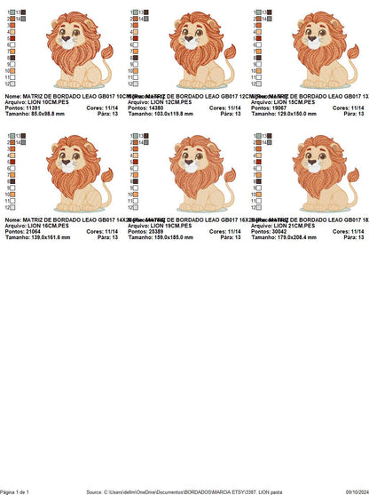 Lion embroidery designs - Safari wild animal embroidery design machine embroidery pattern - Africa Lion king - instant download pes jef dst