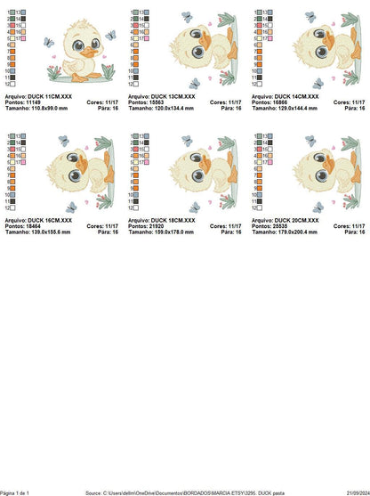 Female Duck with big lace embroidery design - Baby girl embroidery designs machine embroidery pattern - Animal embroidery - instant download