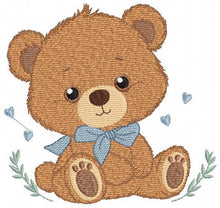 Charger l&#39;image dans la galerie, Teddy Bear embroidery designs - Male bear with lace embroidery design machine embroidery pattern - Baby boy children toy - instant download
