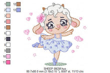 Charger l&#39;image dans la galerie, Ballerina Sheep embroidery design - Lamb Ballerina embroidery designs machine embroidery pattern - Animal Ballet dancer - instant download
