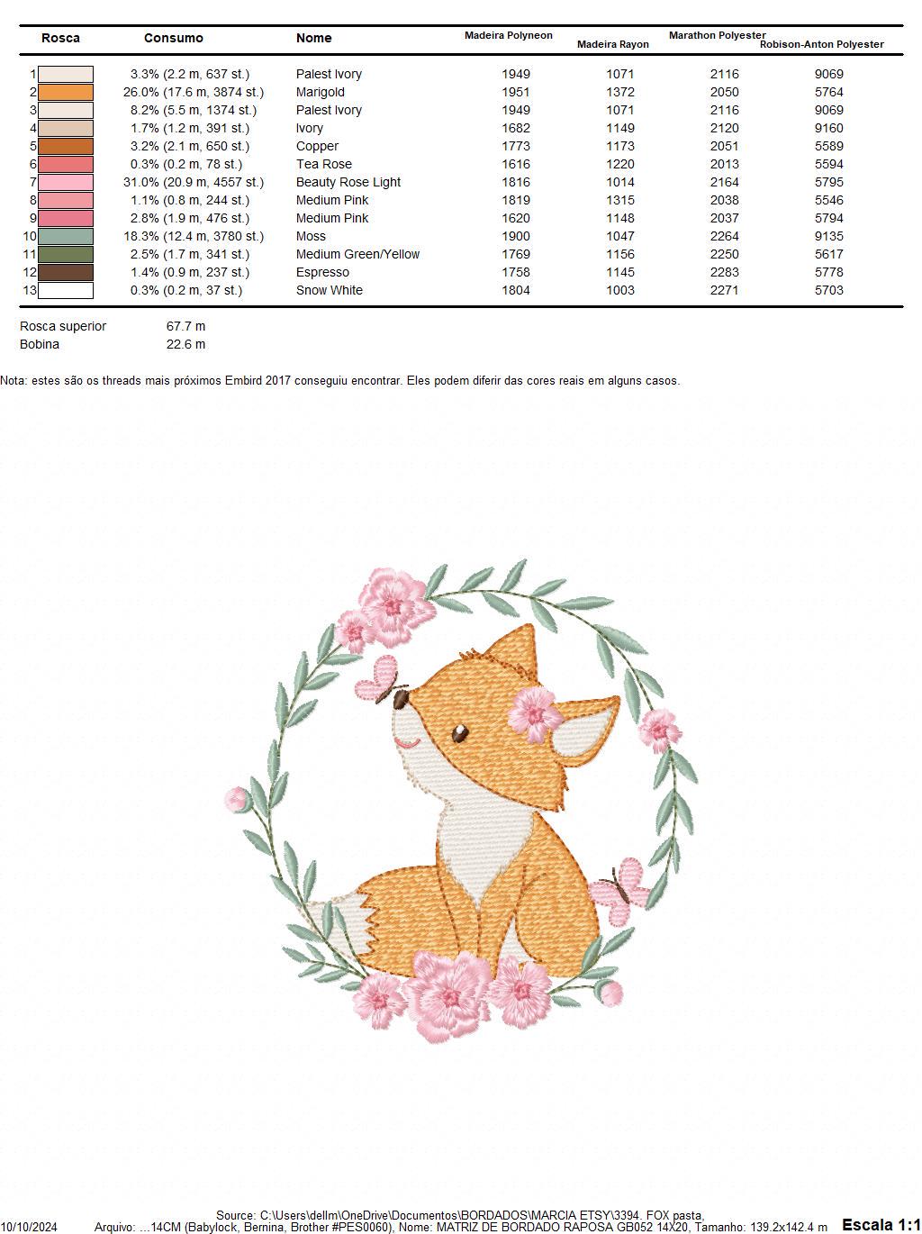 Fox with flower frame embroidery designs - Woodland Animal embroidery design machine embroidery pattern - Red fox Instant download pes jef