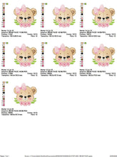 Cargar imagen en el visor de la galería, Teddy Bear embroidery designs - Baby girl embroidery design machine embroidery pattern - Bear with flowers embroidery file - pes download
