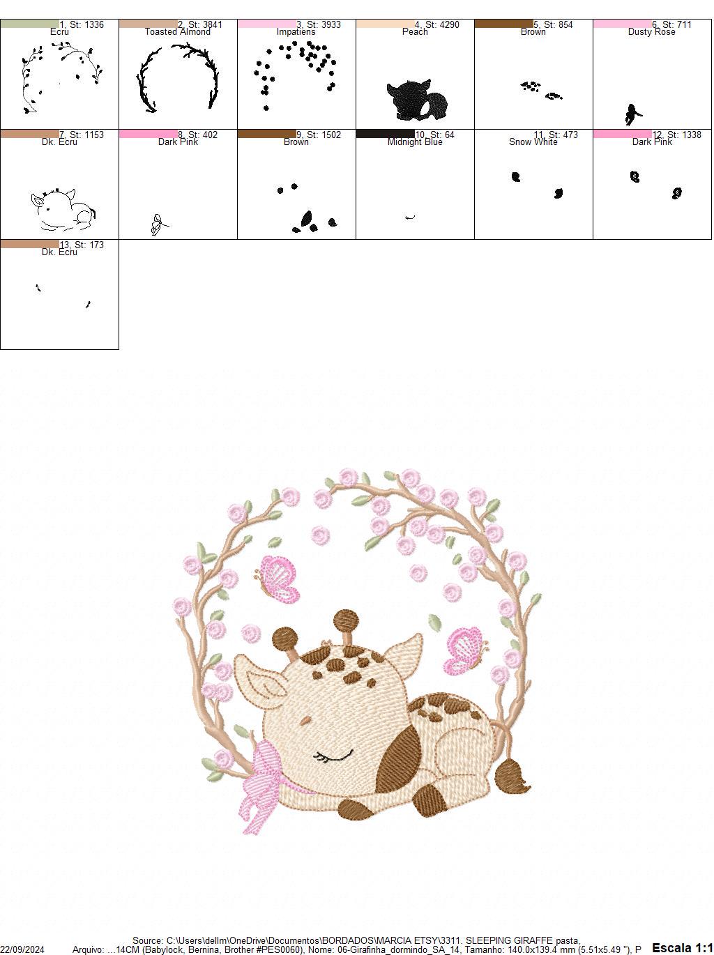 Giraffe embroidery design - Safari Animal embroidery designs machine embroidery pattern - Giraffe with flower frame embroidery - download