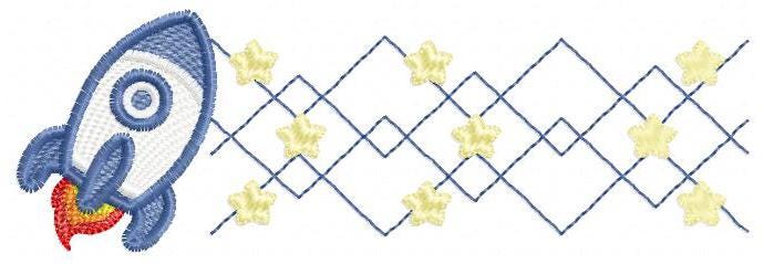 Decoration Rocket embroidery designs - Divider Spaceshift with stars embroidery design machine embroidery pattern - instant download pes jef