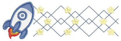 Decoration Rocket embroidery designs - Divider Spaceshift with stars embroidery design machine embroidery pattern - instant download pes jef
