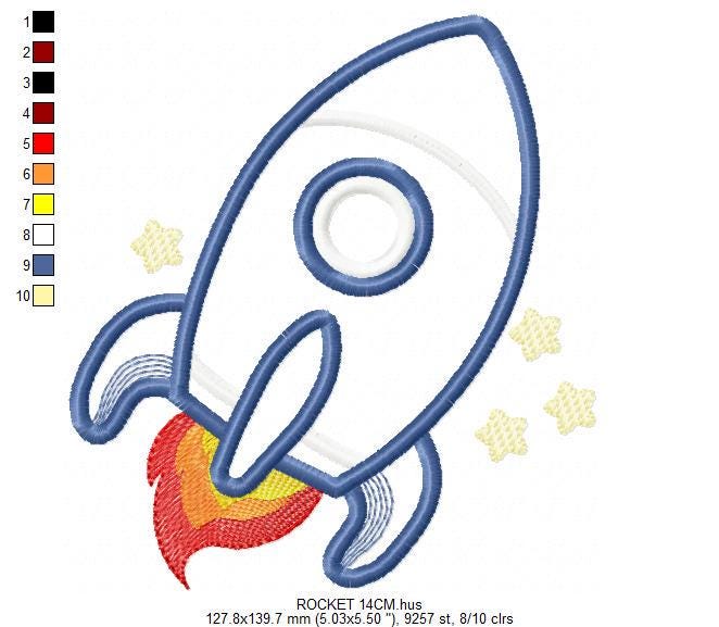 Rocket embroidery designs - Spaceshift embroidery design machine embroidery pattern - Space Rocket applique design - instant download pes