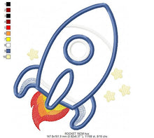 Load image into Gallery viewer, Rocket embroidery designs - Spaceshift embroidery design machine embroidery pattern - Space Rocket applique design - instant download pes
