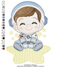 Charger l&#39;image dans la galerie, Astronaut embroidery designs - Space Stars embroidery design machine embroidery pattern - Baby boy embroidery file - instant download pes
