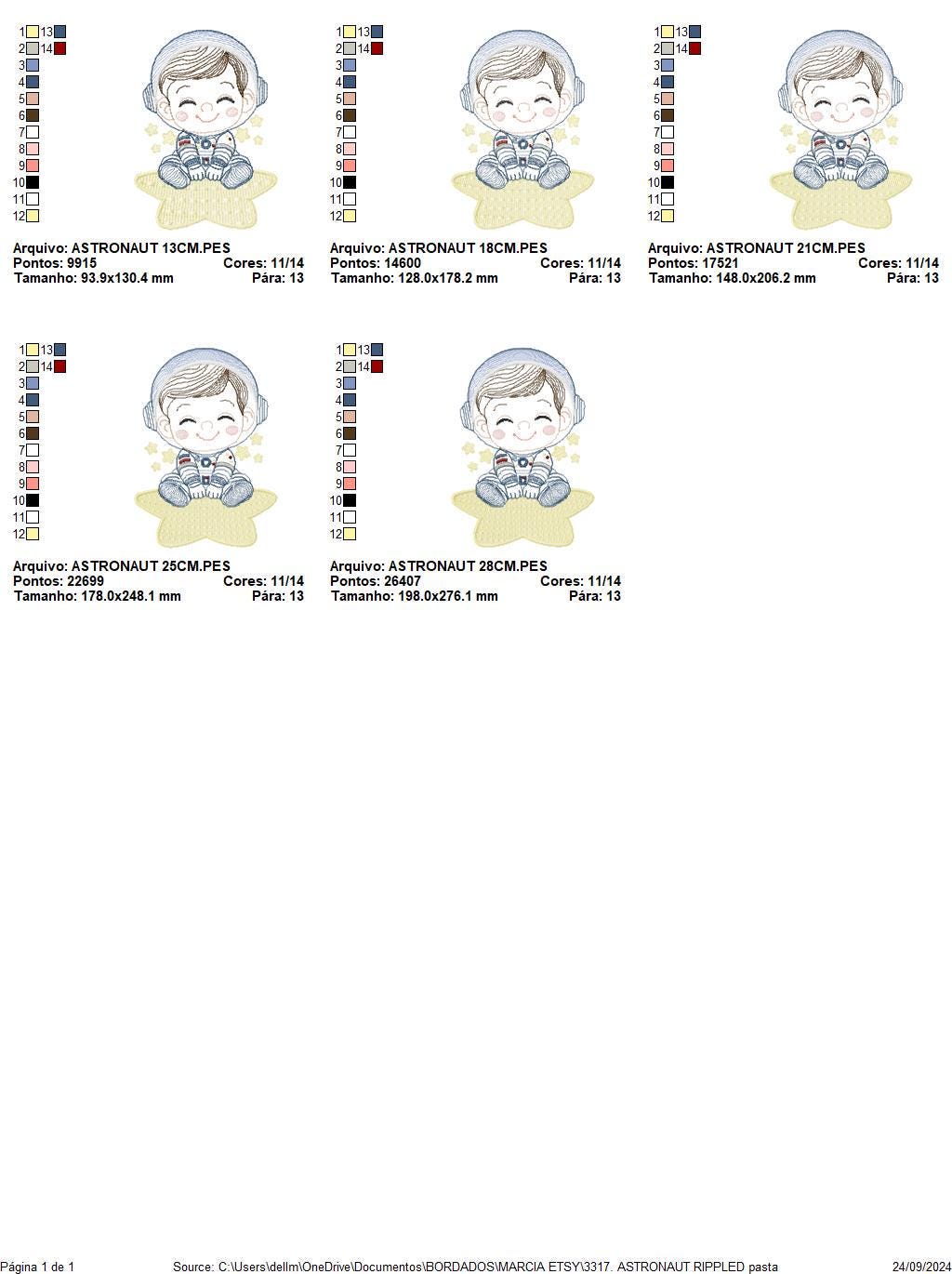 Astronaut with star rippled embroidery designs - Baby boy at space embroidery design machine embroidery pattern - instant download pes jef