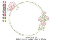 Charger l&#39;image dans la galerie, Monogram Frame embroidery designs - Flower and Butterfly embroidery design machine embroidery pattern - Floral Frame - instant download pes
