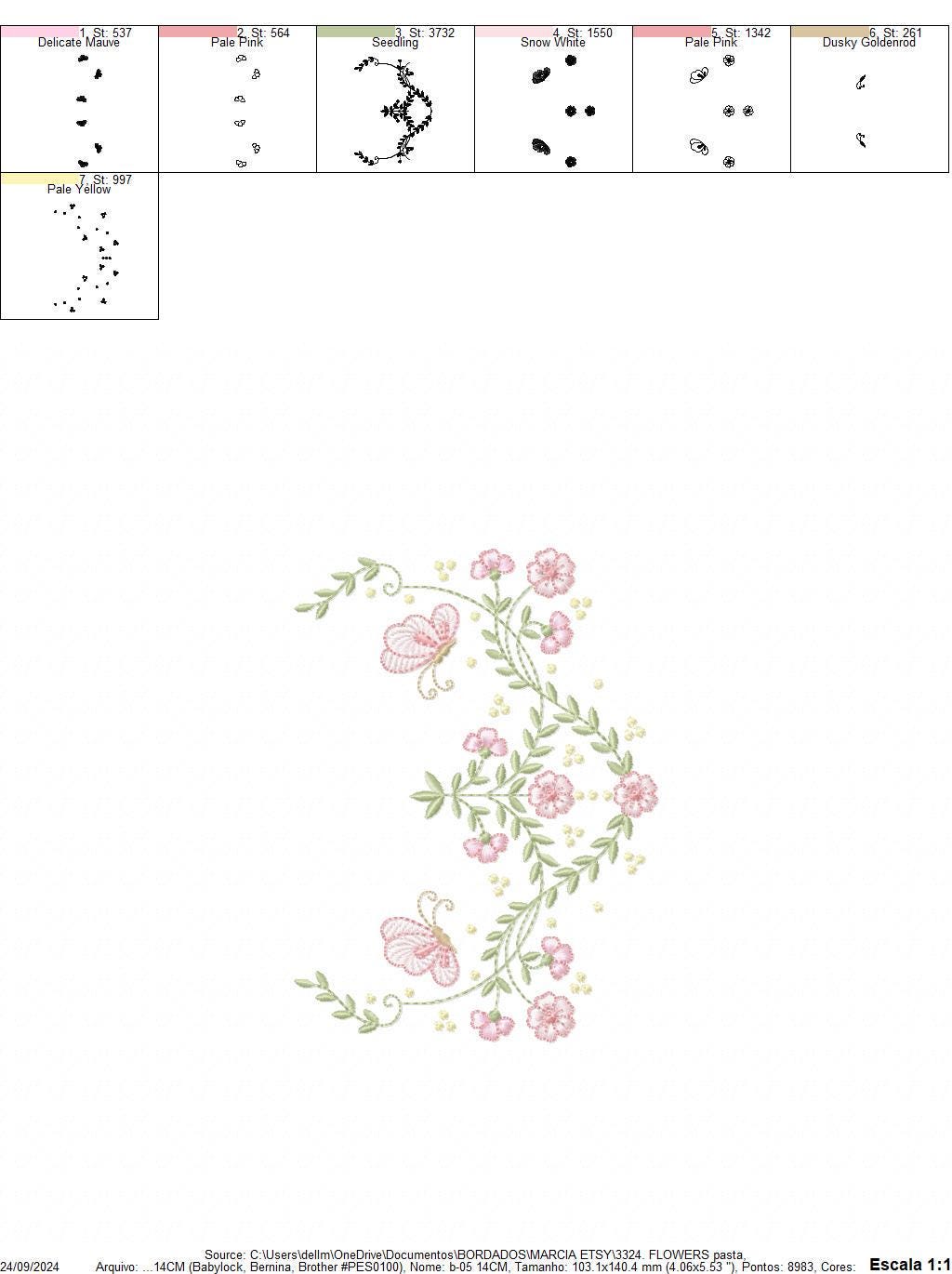 Flowers with Butterflies Wreath embroidery designs - Floral Kitchen Towel embroidery design machine embroidery pattern - instant download