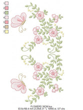 Carica l&#39;immagine nel visualizzatore di Gallery, Flower Wreath embroidery designs - Floral frame butterflies embroidery design machine embroidery pattern - Kitchen Towel - instant download
