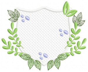 Frame embroidery designs - Laurel Shield embroidery design machine embroidery pattern - Baby boy embroidery file - instant download pes jef