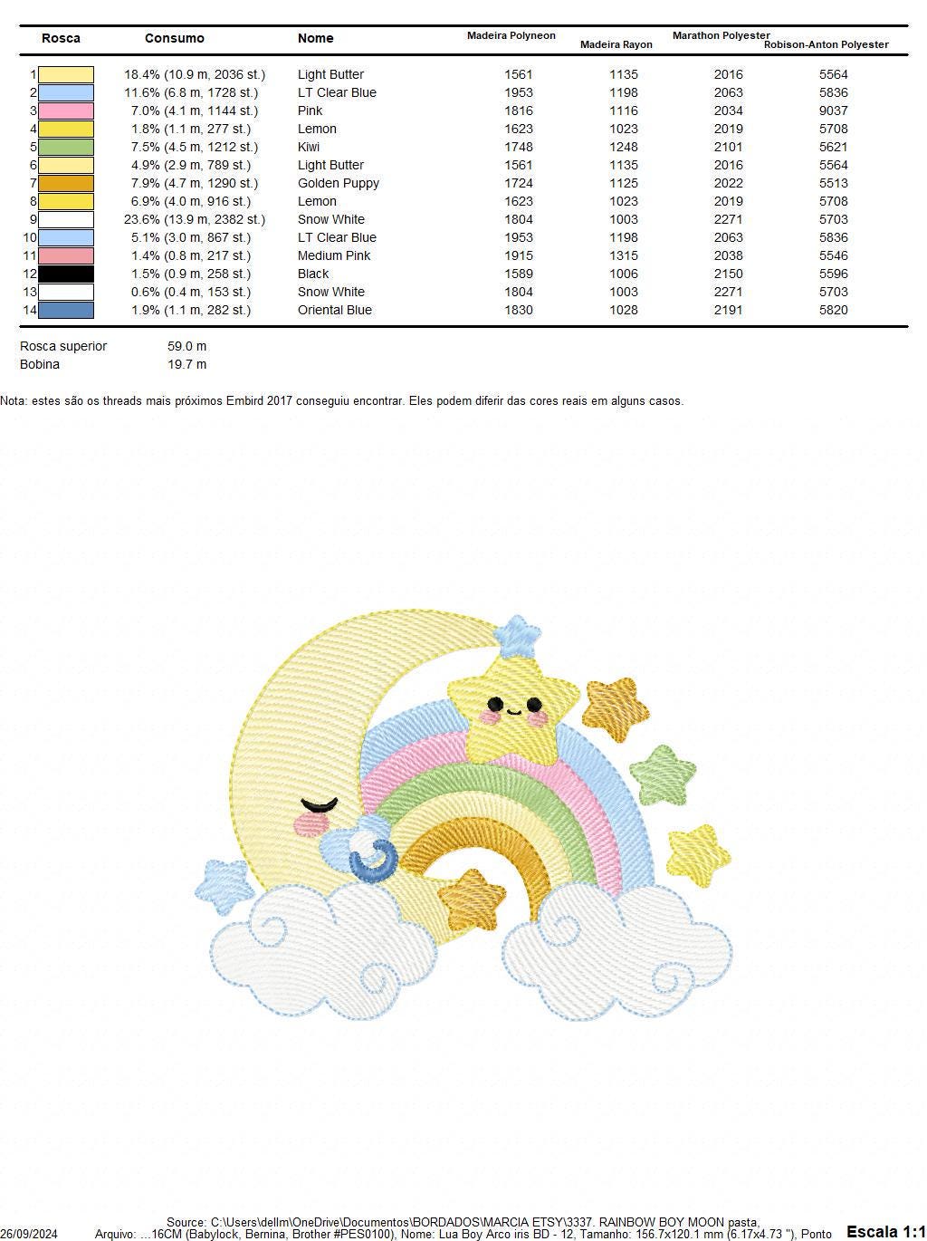 Half Moon embroidery design - Baby boy moon with rainbow and pacifier stars embroidery design machine embroidery pattern - instant download