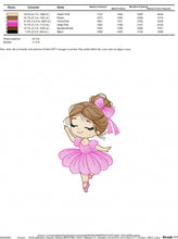 Charger l&#39;image dans la galerie, Ballerina embroidery designs - Ballet dancer embroidery design machine embroidery pattern - Baby girl embroidery file - instant download jef
