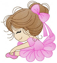 Cargar imagen en el visor de la galería, Ballerina embroidery designs - Ballet dancer embroidery design machine embroidery pattern - Baby girl embroidery file - instant download pes
