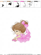 Cargar imagen en el visor de la galería, Ballerina embroidery designs - Ballet dancer embroidery design machine embroidery pattern - Baby girl embroidery file - instant download pes
