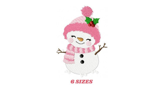 Snowman embroidery designs - Xmas snowwoman embroidery design machine embroidery pattern - Winter embroidery file - instant download pes jef