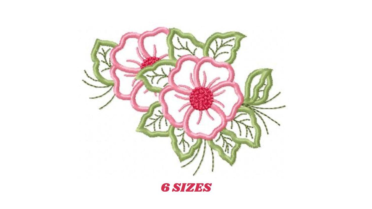 Flowers embroidery designs - Flower embroidery design machine embroidery pattern - floral applique flower applique - flower embroidery file