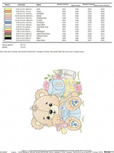 Cargar imagen en el visor de la galería, Baby Boy Bear with toys embroidery designs - Male Bear with pacifier embroidery design machine embroidery pattern - instant download pes jef
