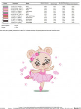 Carica l&#39;immagine nel visualizzatore di Gallery, Ballerina Bear embroidery designs - Ballerina with flowers embroidery design machine embroidery pattern - Ballet dancer - Instant download
