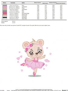 Ballerina Bear embroidery designs - Ballerina with flowers embroidery design machine embroidery pattern - Ballet dancer - Instant download