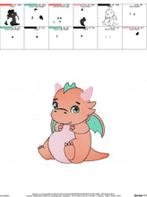 Load image into Gallery viewer, Dragon embroidery designs - Flying Dragon embroidery design machine embroidery pattern - Baby boy embroidery file - instant download pes jef
