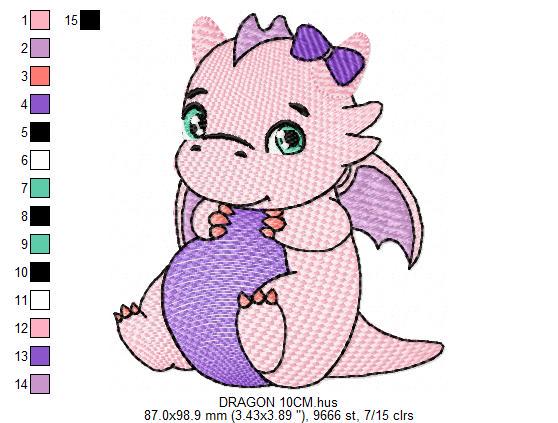 Dragon embroidery designs - Flying Dragon embroidery design machine embroidery pattern - Baby girl embroidery file - instant download pes
