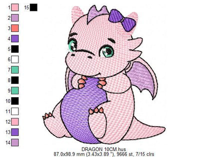 Dragon embroidery designs - Flying Dragon embroidery design machine embroidery pattern - Baby girl embroidery file - instant download pes