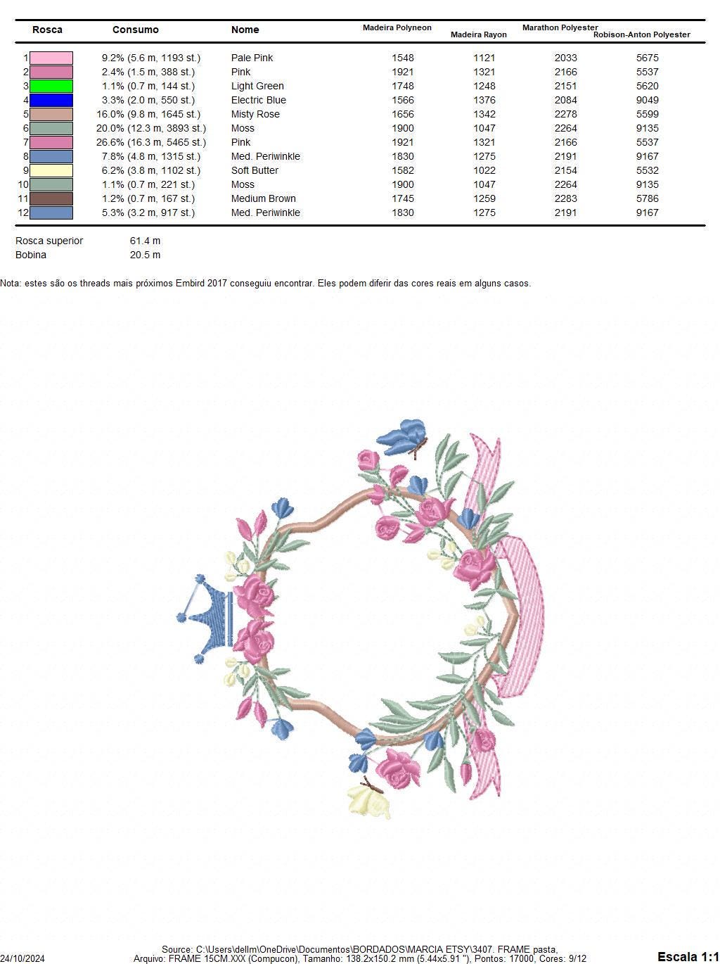 Frame with flowers embroidery designs - Floral Laurel Shield embroidery design machine embroidery pattern - Baby girl - instant download pes
