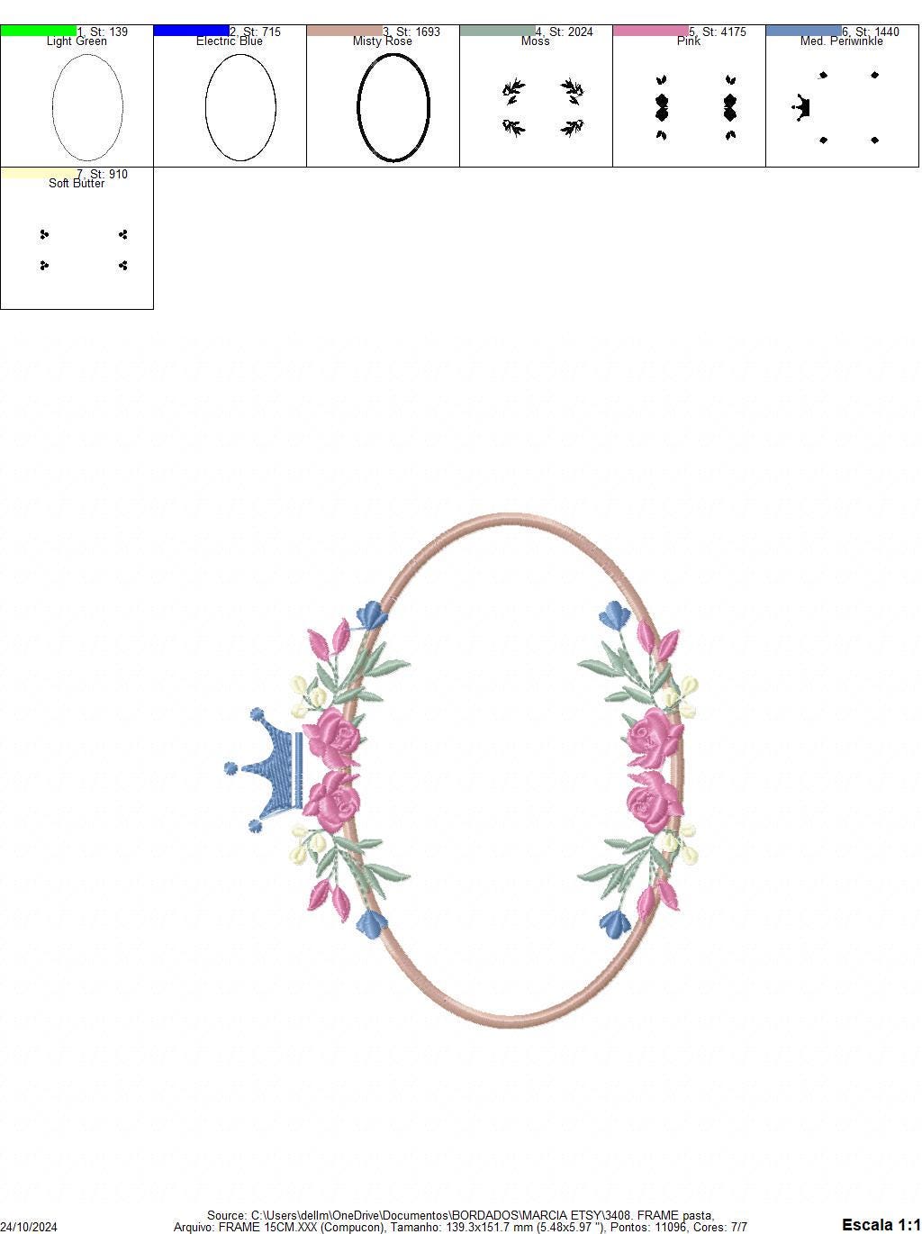 Frame with flowers embroidery designs - Floral Laurel Shield embroidery design machine embroidery pattern - Baby girl - instant download pes