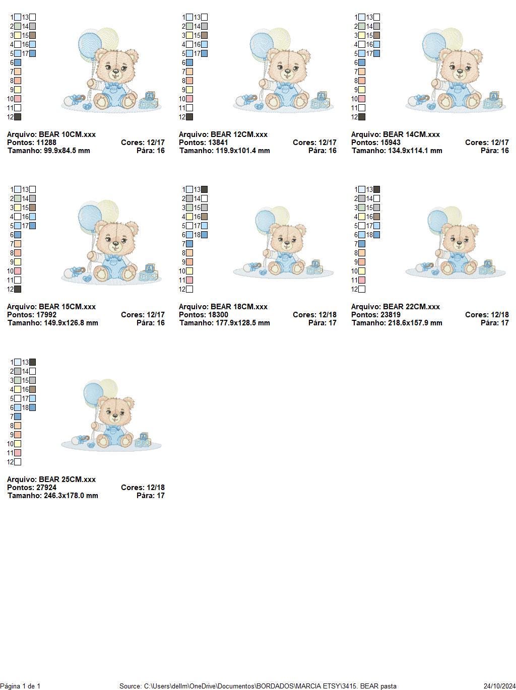 Party Bear with toys embroidery designs - Baby Boy Bear with balloons embroidery design machine embroidery pattern - instant download pes