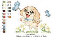 Laden Sie das Bild in den Galerie-Viewer, Male Dog embroidery designs - Happy running dog embroidery design machine embroidery pattern - Puppy embroidery file - instant download pes
