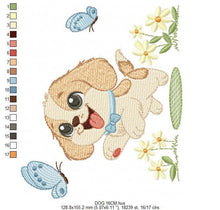 Laden Sie das Bild in den Galerie-Viewer, Male Dog embroidery designs - Happy running dog embroidery design machine embroidery pattern - Puppy embroidery file - instant download pes
