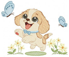 Laden Sie das Bild in den Galerie-Viewer, Male Dog embroidery designs - Happy running dog embroidery design machine embroidery pattern - Puppy embroidery file - instant download pes
