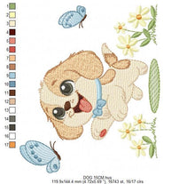 Laden Sie das Bild in den Galerie-Viewer, Male Dog embroidery designs - Happy running dog embroidery design machine embroidery pattern - Puppy embroidery file - instant download pes
